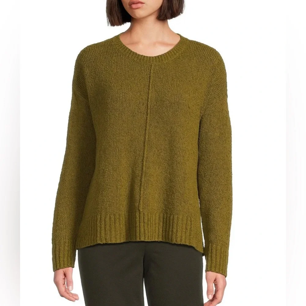 Eileen‎ Fisher Organic Cotton Blend Round Neck Long Sleeve Sweater L